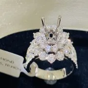 VỎ NHẪN KIM CƯƠNG VÀNG TRẮNG 18K NL4