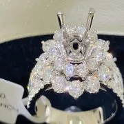 VỎ NHẪN KIM CƯƠNG VÀNG TRẮNG 18K NL4 - Hình ảnh 2