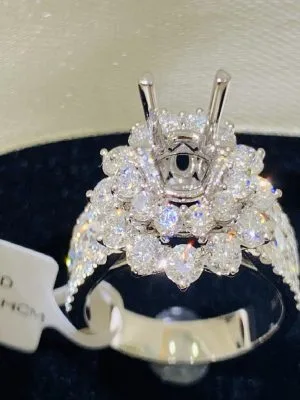 VỎ NHẪN KIM CƯƠNG VÀNG TRẮNG 18K NL4 - Hình ảnh 2