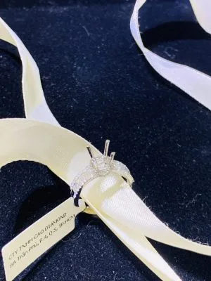 VỎ NHẪN KIM CƯƠNG VÀNG TRẮNG 18K NL57 - Hình ảnh 3