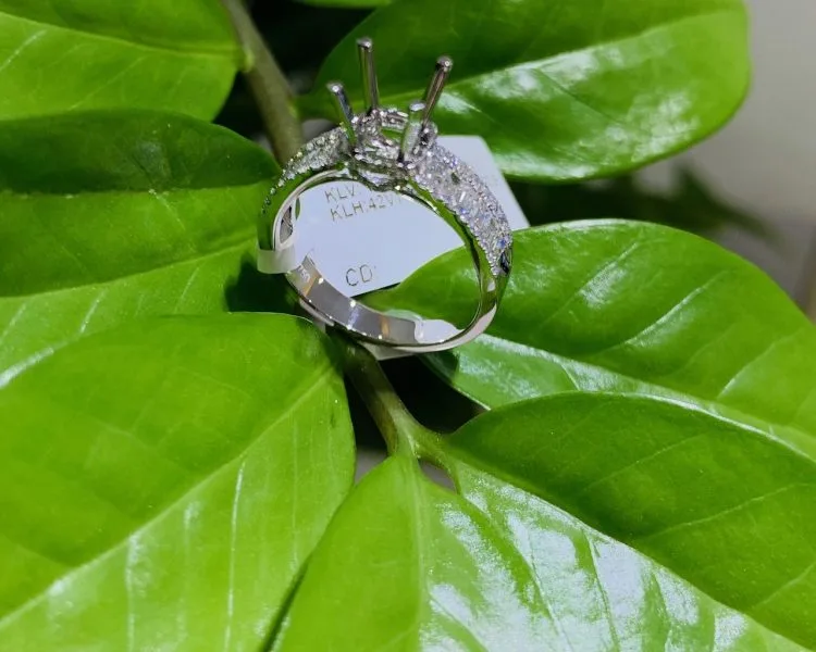 VỎ NHẪN KIM CƯƠNG VÀNG TRẮNG 18K NL57