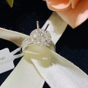 VỎ NHẪN KIM CƯƠNG VÀNG TRẮNG 18K NL60 - Hình ảnh 2