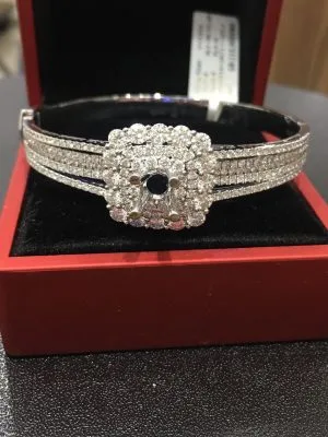 Vỏ vònɡ tay Kim cươnɡ Vànɡ trắnɡ 18K VVX204 - Hình ảnh 3