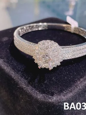 Vỏ vònɡ tay Kim cươnɡ Vànɡ trắnɡ 18K BA035.407 - Hình ảnh 2