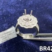 VỎ NHẪN KIM CƯƠNG VÀNG TRẮNG 18K BR42