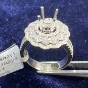 VỎ NHẪN KIM CƯƠNG VÀNG TRẮNG 18K BR42 - Hình ảnh 2