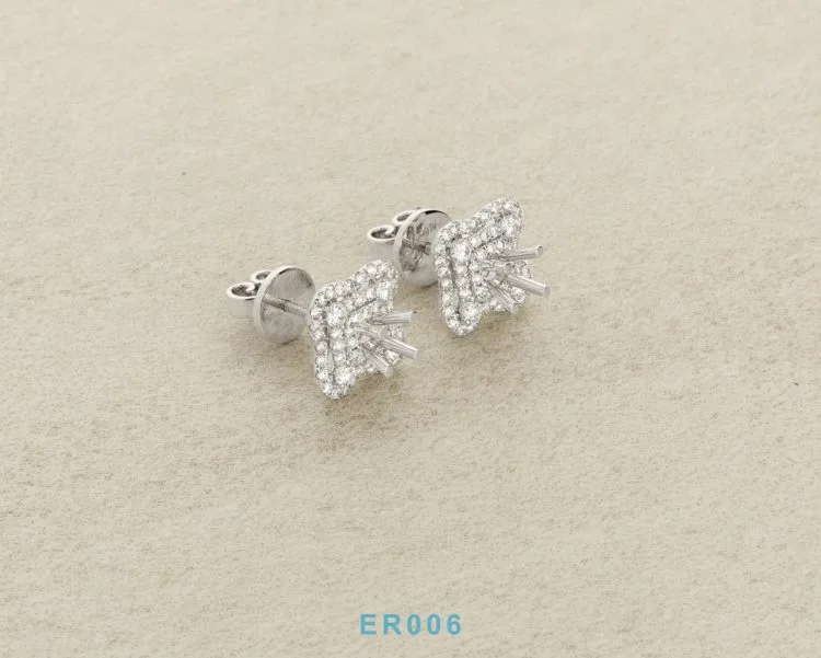 VỎ BÔNG TAI KIM CƯƠNG VÀNG TRẮNG 18K ER006