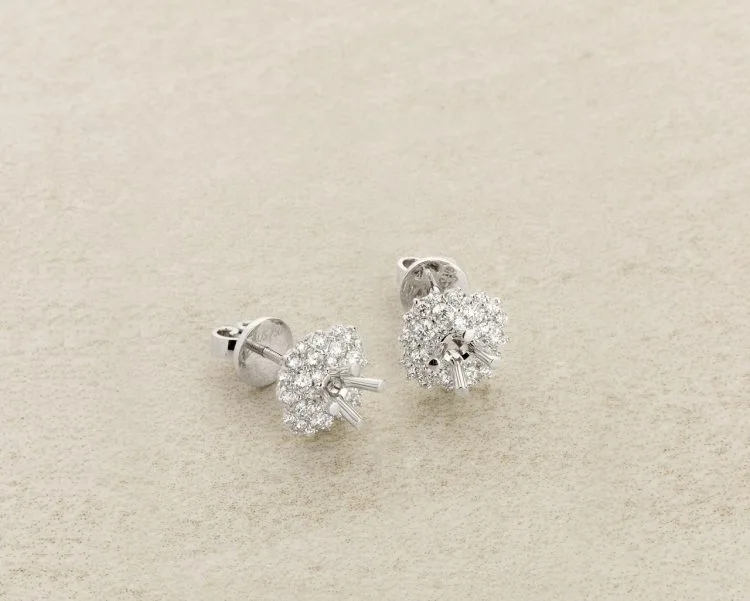 VỎ BÔNG TAI KIM CƯƠNG VÀNG TRẮNG 18K ER007.2.3009