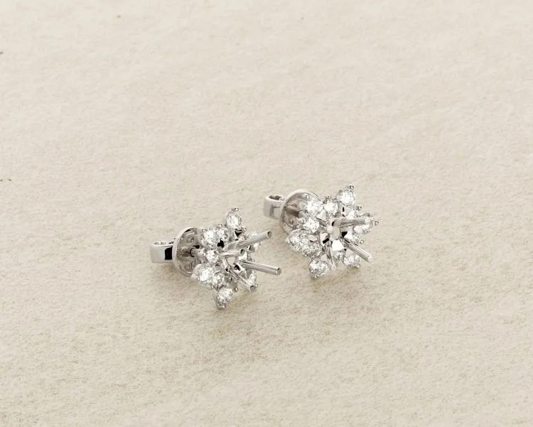 VỎ BÔNG TAI KIM CƯƠNG VÀNG TRẮNG 18K ER091.2.111