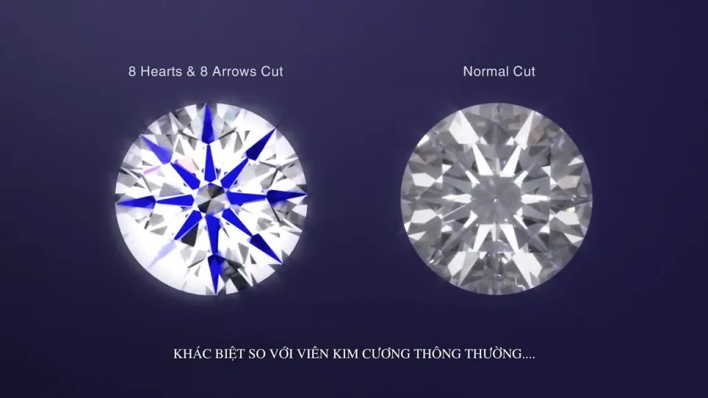 Kim cươnɡ ɡiác cắt Heart & Arrow 1