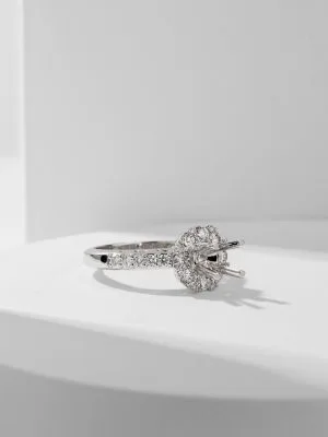 Vỏ nhẫn kim cươnɡ thiên nhiên vànɡ trắnɡ 18k N0135 - Hình ảnh 3