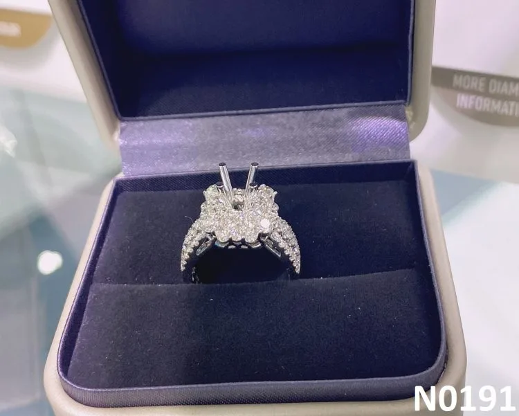 VỎ NHẪN KIM CƯƠNG VÀNG TRẮNG 18K N0191