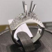 VỎ NHẪN KIM CƯƠNG VÀNG TRẮNG 18K N0224 - Hình ảnh 2