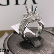 VỎ NHẪN KIM CƯƠNG VÀNG TRẮNG 18K N0226
