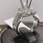 VỎ NHẪN KIM CƯƠNG VÀNG TRẮNG 18K N0226 - Hình ảnh 2