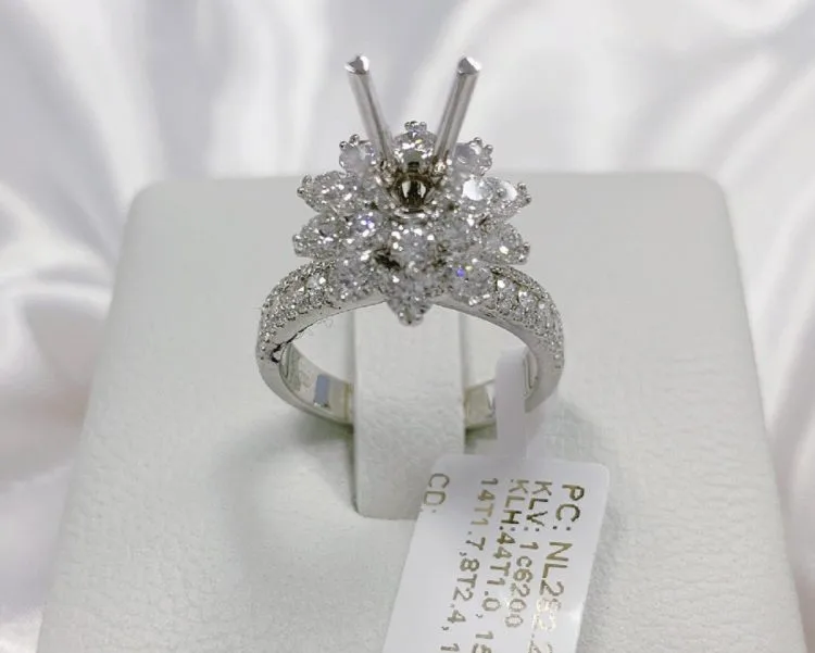 VỎ NHẪN KIM CƯƠNG THIÊN NHIÊN VÀNG TRẮNG 18K NL282.2021