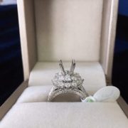 VỎ NHẪN KIM CƯƠNG VÀNG TRẮNG 18K NL31 - Hình ảnh 3