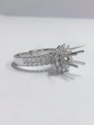 VỎ NHẪN KIM CƯƠNG THIÊN NHIÊN VÀNG TRẮNG 18K NL331.2021.C - Hình ảnh 3