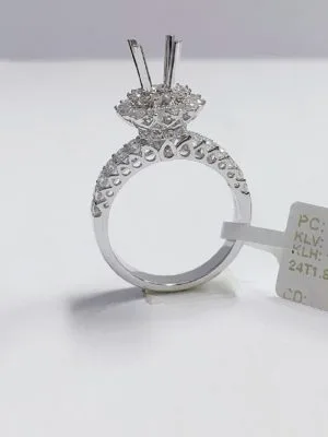 VỎ NHẪN KIM CƯƠNG THIÊN NHIÊN VÀNG TRẮNG 18K NL331.2021.C - Hình ảnh 2