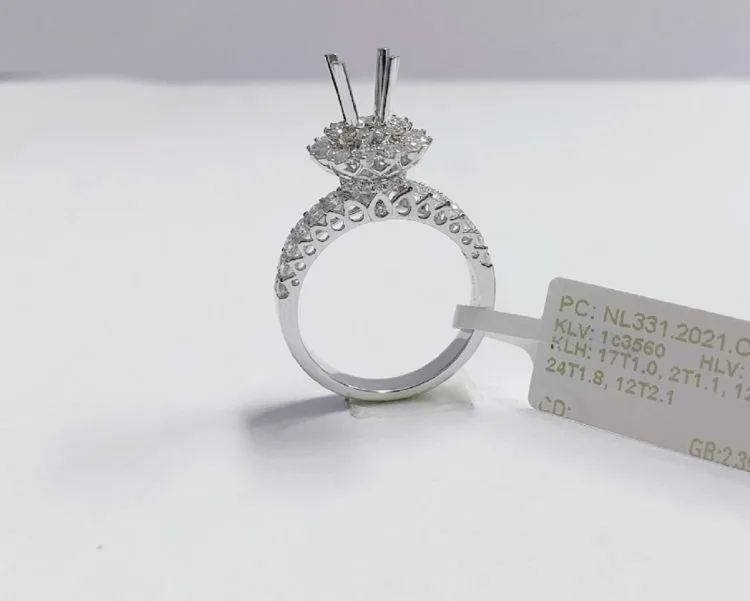 VỎ NHẪN KIM CƯƠNG THIÊN NHIÊN VÀNG TRẮNG 18K NL331.2021.C