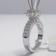 VỎ NHẪN KIM CƯƠNG THIÊN NHIÊN VÀNG TRẮNG 18K NL333.2021.C - Hình ảnh 2