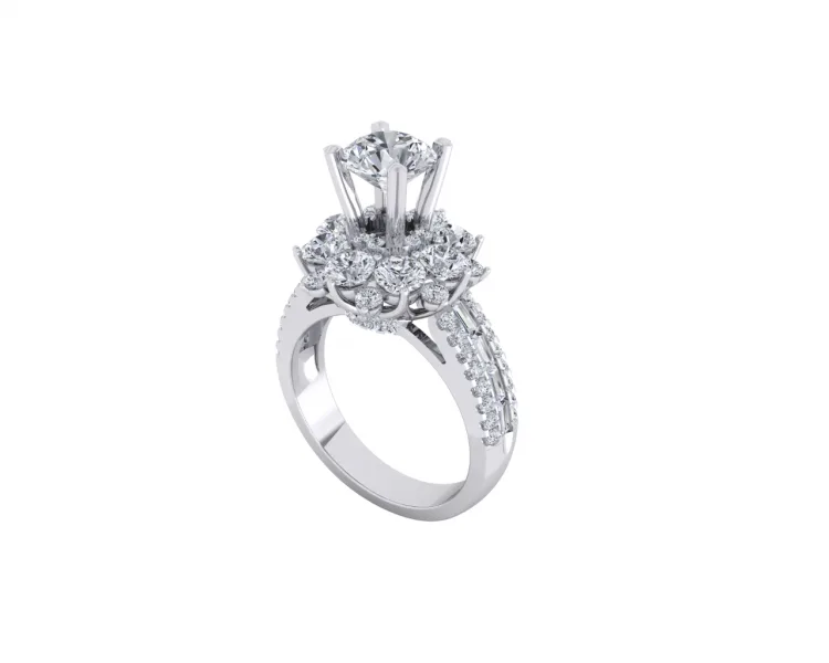 VỎ NHẪN KIM CƯƠNG THIÊN NHIÊN VÀNG TRẮNG 18K NL44.2021