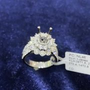 VỎ NHẪN KIM CƯƠNG VÀNG TRẮNG 18K NL46 - Hình ảnh 3