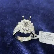 VỎ NHẪN KIM CƯƠNG VÀNG TRẮNG 18K NL46 - Hình ảnh 3
