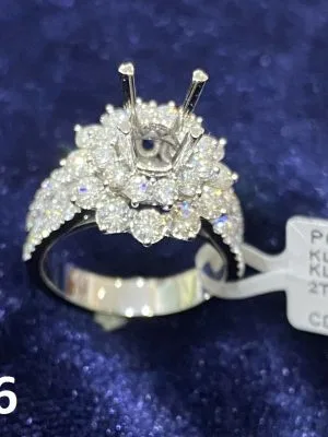 VỎ NHẪN KIM CƯƠNG VÀNG TRẮNG 18K NL46 - Hình ảnh 2