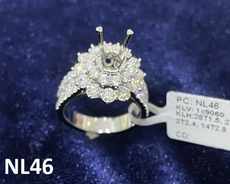 VỎ NHẪN KIM CƯƠNG VÀNG TRẮNG 18K NL46