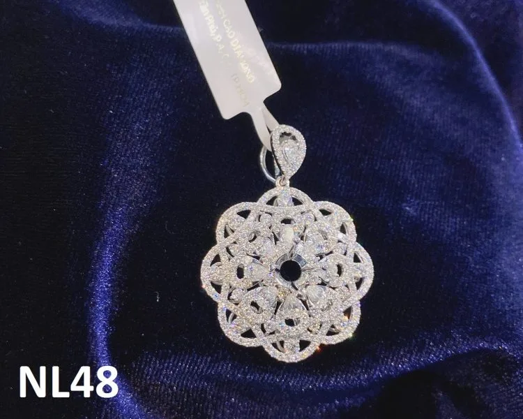 MẶT DÂY KIM CƯƠNG VÀNG TRẮNG 18K NL48