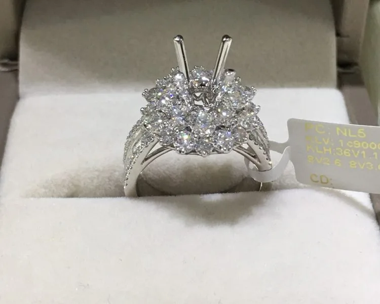 VỎ NHẪN KIM CƯƠNG VÀNG TRẮNG 18K NL5