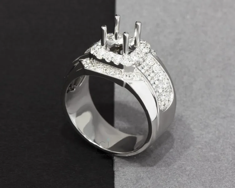 VỎ NHẪN KIM CƯƠNG VÀNG TRẮNG 18K NL61.2021