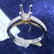 VỎ NHẪN KIM CƯƠNG VÀNG TRẮNG 18K NL62 - Hình ảnh 2