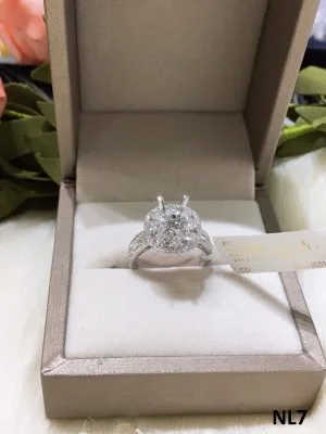 VỎ NHẪN KIM CƯƠNG VÀNG TRẮNG 18K NL7 - Hình ảnh 3