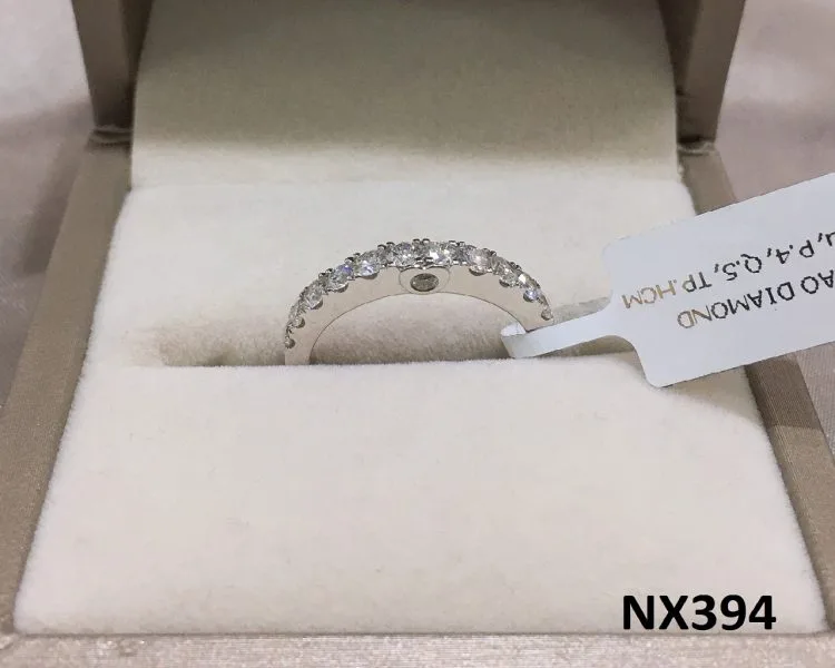 VỎ NHẪN KIM CƯƠNG VÀNG TRẮNG 18K NX394