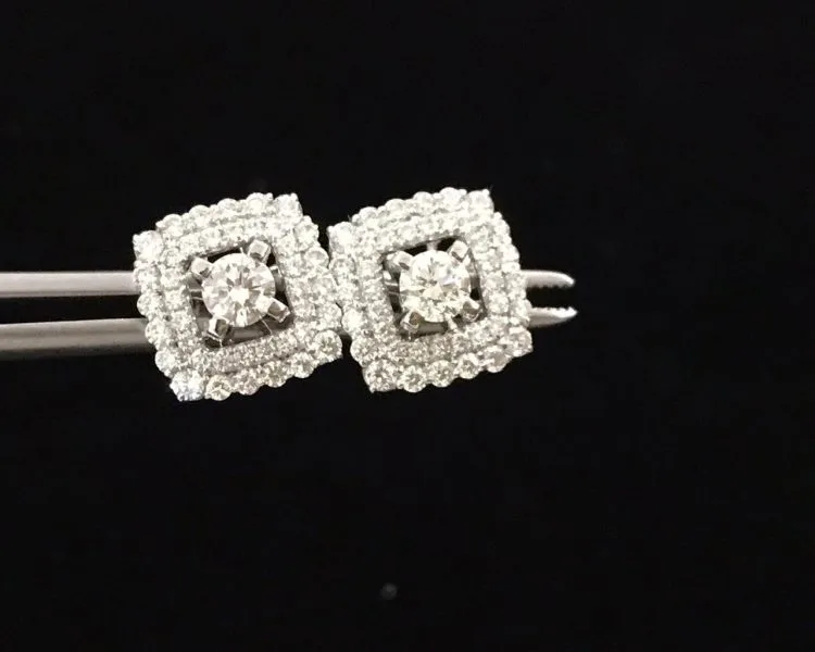 BÔNG TAI KIM CƯƠNG VÀNG TRẮNG 18K PTED5029