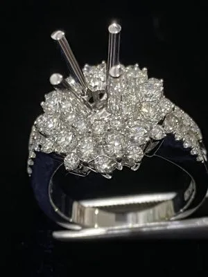 VỎ NHẪN KIM CƯƠNG VÀNG TRẮNG 18K RL239.106 - Hình ảnh 2