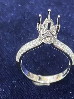 VỎ NHẪN KIM CƯƠNG VÀNG TRẮNG 18K RL301 - Hình ảnh 2