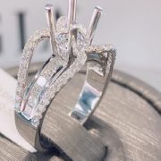 VỎ NHẪN KIM CƯƠNG VÀNG TRẮNG 18K RL303 - Hình ảnh 2