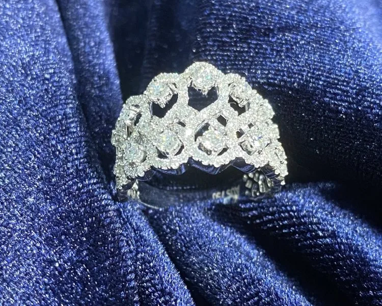 VỎ NHẪN KIM CƯƠNG VÀNG TRẮNG 18K RL310.1005