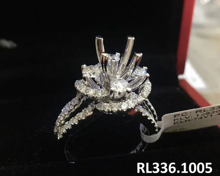 VỎ NHẪN KIM CƯƠNG VÀNG TRẮNG 18K RL336.1005