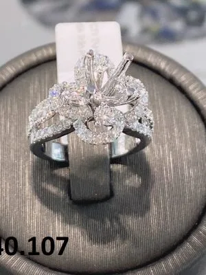VỎ NHẪN KIM CƯƠNG VÀNG TRẮNG 18K RL340.107 - Hình ảnh 2