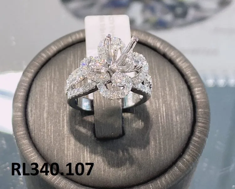 VỎ NHẪN KIM CƯƠNG VÀNG TRẮNG 18K RL340.107