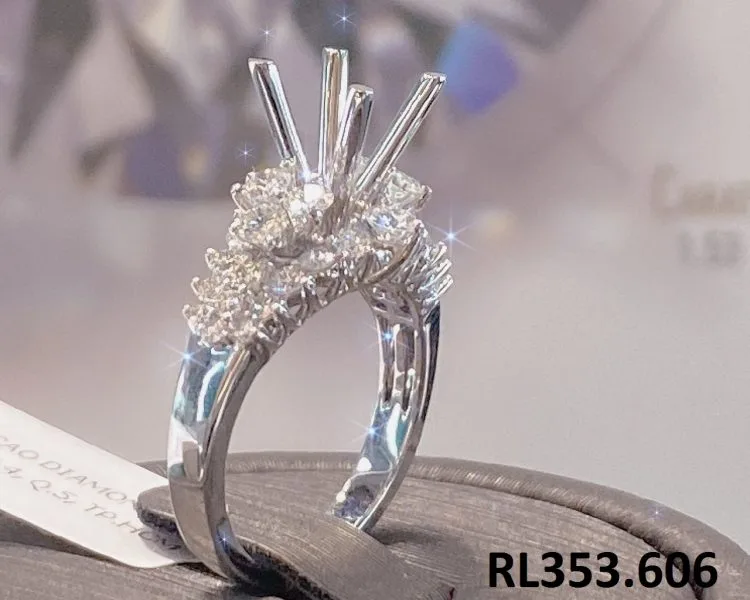 VỎ NHẪN KIM CƯƠNG VÀNG TRẮNG 18K RL353.606