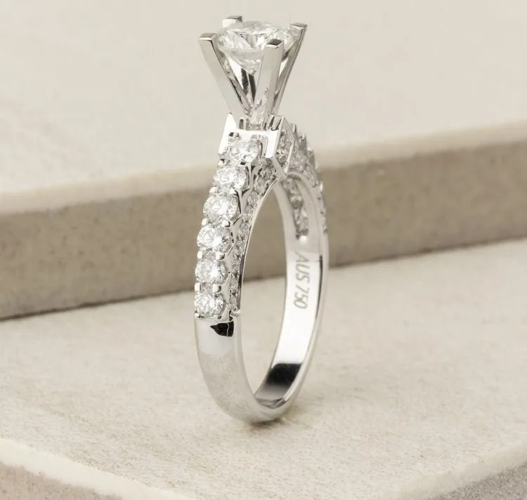 NHẪN KIM CƯƠNG VÀNG TRẮNG 18K RL391.1208