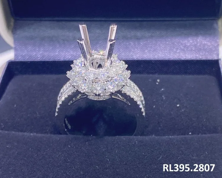 VỎ NHẪN KIM CƯƠNG VÀNG TRẮNG 18K RL395.2807