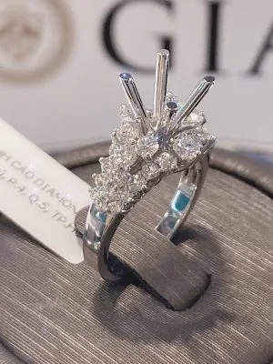 VỎ NHẪN KIM CƯƠNG VÀNG TRẮNG 18K RL353.606 - Hình ảnh 3