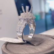 VỎ NHẪN KIM CƯƠNG VÀNG TRẮNG 18K NL120713 - Hình ảnh 4
