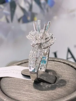 VỎ NHẪN KIM CƯƠNG VÀNG TRẮNG 18K RL340.107 - Hình ảnh 4